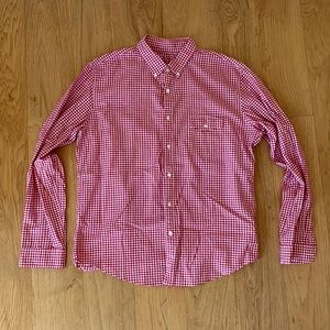 JCREW Red & White Slim Fit Gingham Button Down